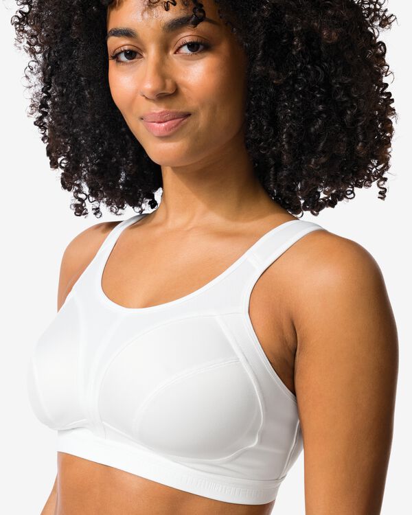 soutien-gorge de sport non pr&eacute;form&eacute; maintien robuste sans armatures blanc blanc - 21701202WHITE - HEMA