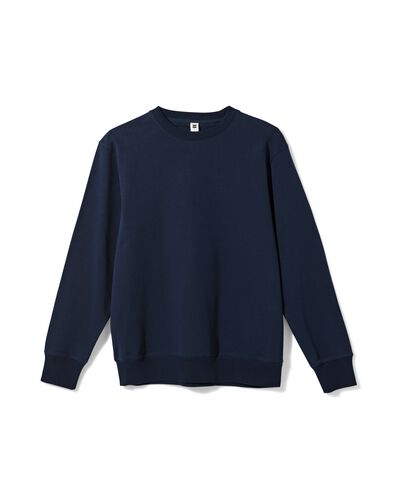 herentrui Daryl regular fit sweatstof donkerblauw donkerblauw - 2148130DARKBLUE - HEMA