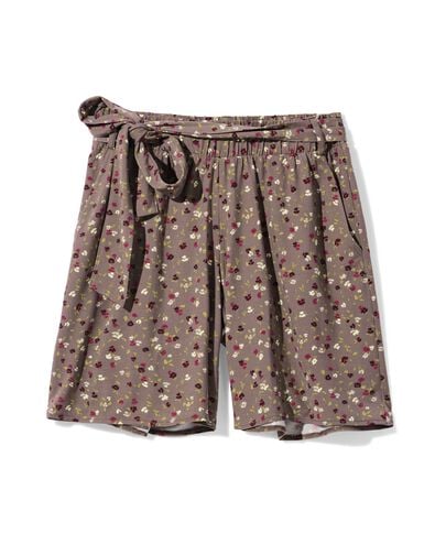 short femme Remmy coupe large jersey fleurs marron marron - 36207980BROWN - HEMA