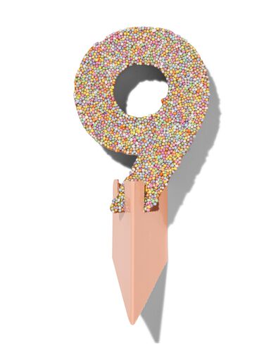 chiffre de f&ecirc;te 9 en chocolat avec perles multicolores - 10360010 - HEMA