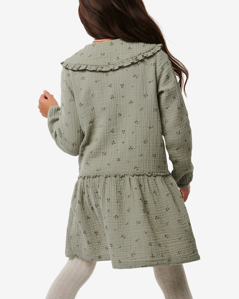 Kinder-Kleid mit Peter-Pan-Kragen grün grün - 1000030018 - HEMA