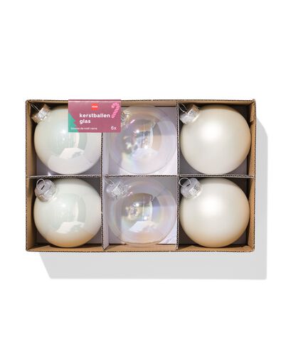lot de boules de No&euml;l 7,2 cm verre nacr&eacute; - 6 pi&egrave;ces - 25101285 - HEMA