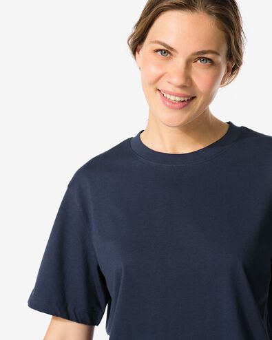 Damen-T-Shirt Larissa dunkelblau - 36300670DARKBLUE - HEMA