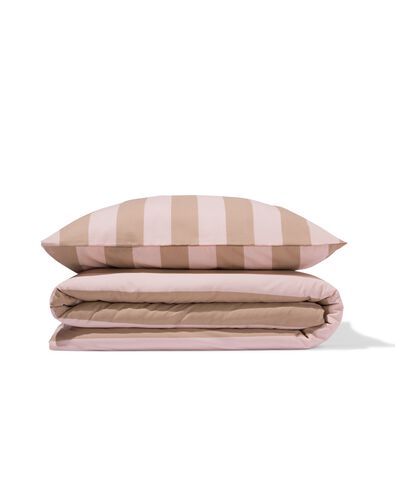 Bettbezug 140 &times; 200/220 cm weiche Baumwolle Streifen Rosa - 5750146 - HEMA