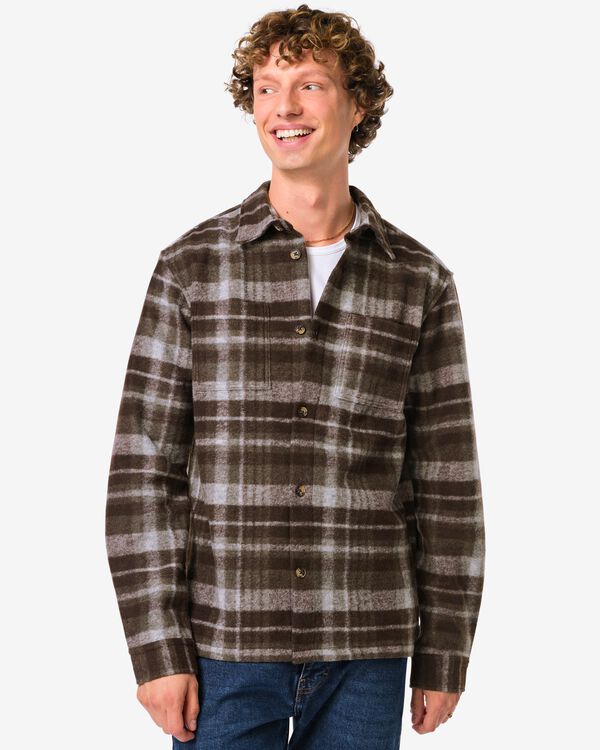 chemise Sean homme carreaux marron marron - 2170940BROWN - HEMA