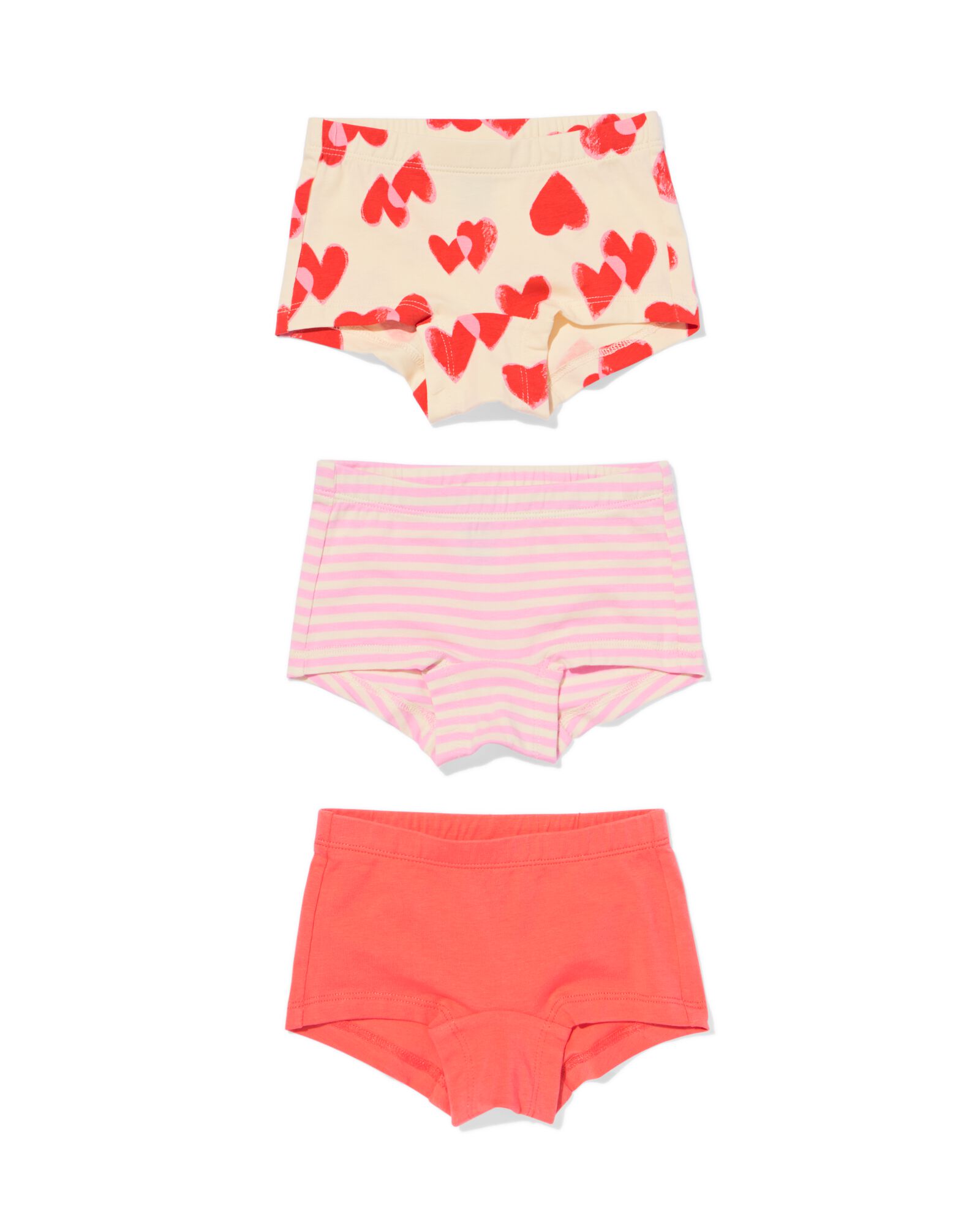 kinderboxers hartjes - 3 stuks rood rood - 19300740RED - HEMA