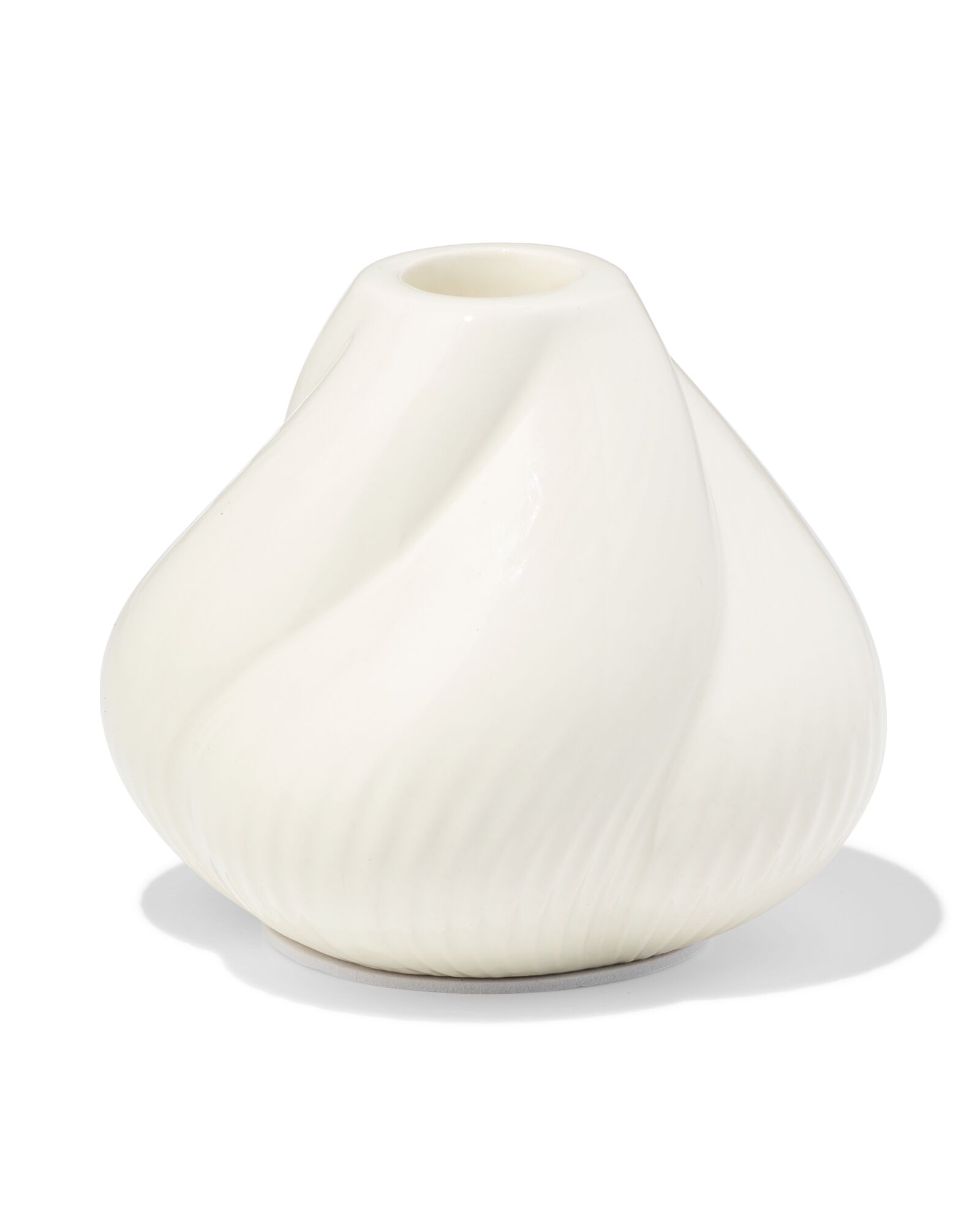 Kerzenst&auml;nder 9,2 x 9 cm, aus Keramik, gedreht, Cremefarbe - 13325090 - HEMA