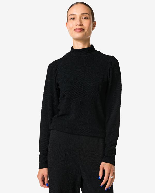 haut femme Erin paillettes noir - 36205640BLACK - HEMA