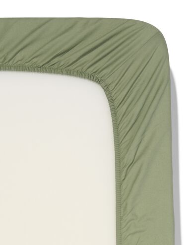 drap-housse coton doux 160x200 vert - 5190059 - HEMA