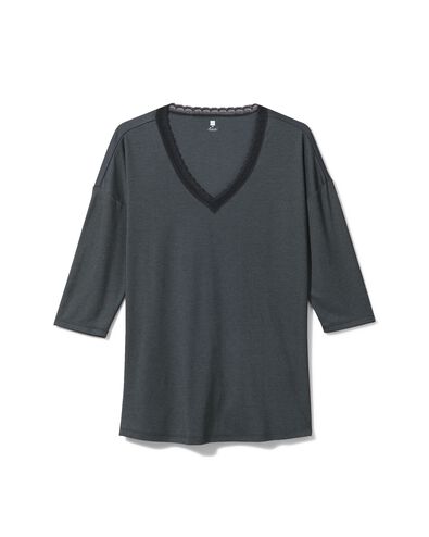 Damen-Nachthemd mit Viskose schwarz M - 23400316 - HEMA
