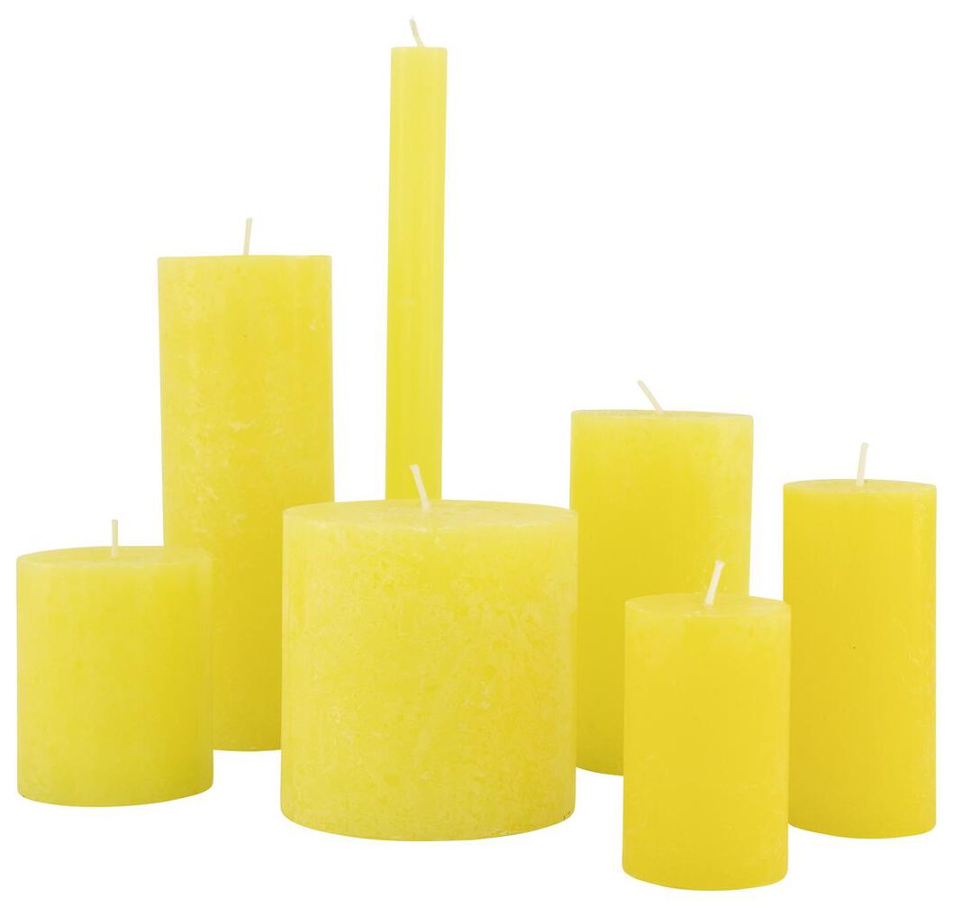 Kerzen, rustikal gelb gelb - 1000020026 - HEMA