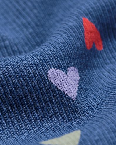 Kinderpyjama gerippt mit Herzchen dunkelblau dunkelblau - 23000940DARKBLUE - HEMA