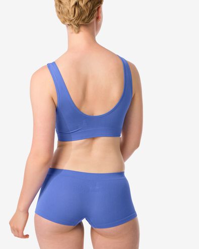 Nahtlose Damen-Boxershorts, gerippt kobaltblau - 21940825COBALTBLUE - HEMA