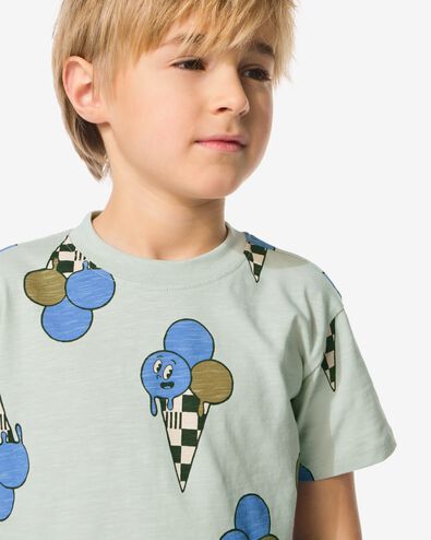 kinder T-shirt ijsjes lichtblauw lichtblauw - 30712905LIGHTBLUE - HEMA