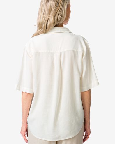 chemisier femme Lizzy avec lin blanc blanc - 36289370WHITE - HEMA
