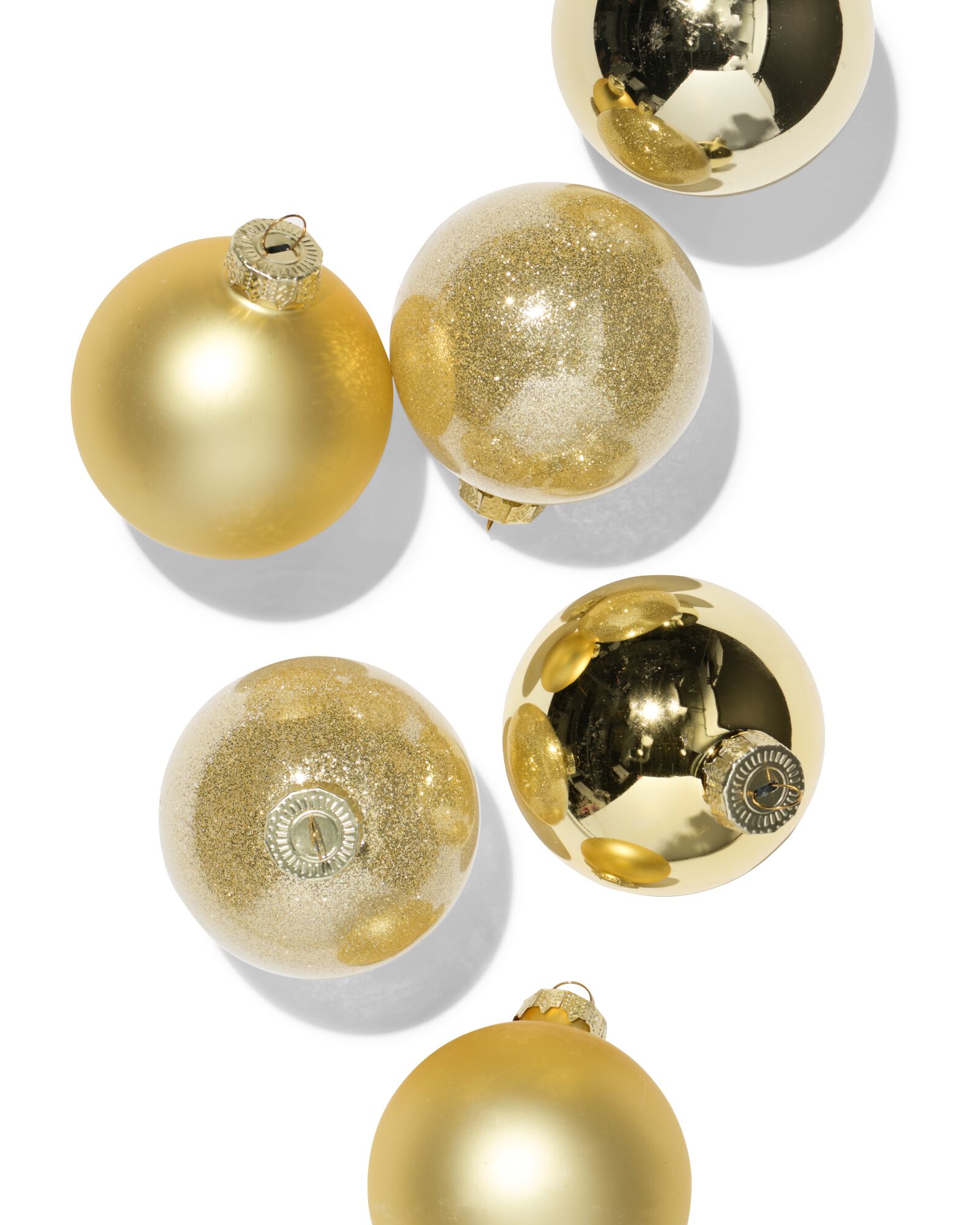 kerstballen set glas goud - 6 stuks - 25100059 - HEMA