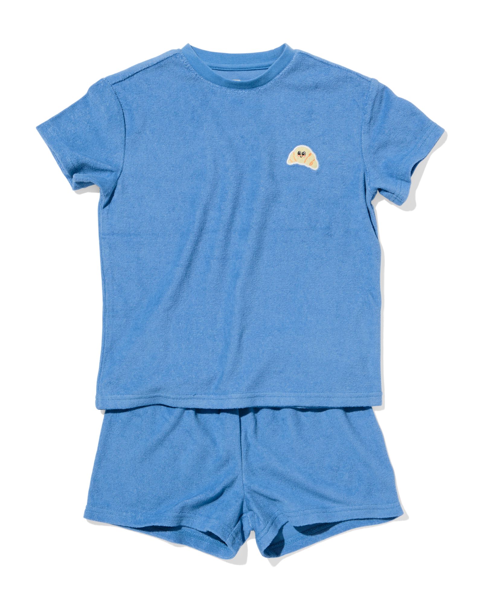 kindershortama badstof croissant blauw blauw - 23002060BLUE - HEMA