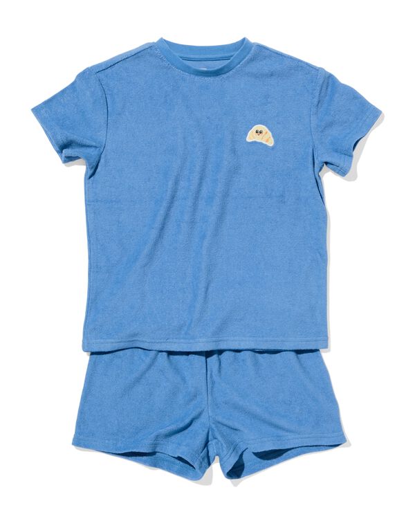 kindershortama badstof croissant blauw blauw - 23002060BLUE - HEMA