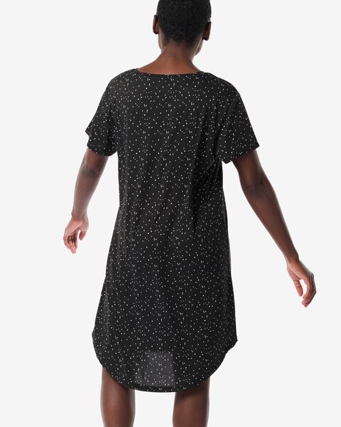 chemise de nuit femme micro noir noir - 1000030238 - HEMA