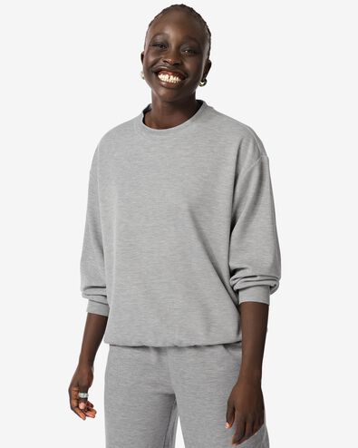 pull lounge femme gris chin&eacute; - 36070146GREYMELANGE - HEMA