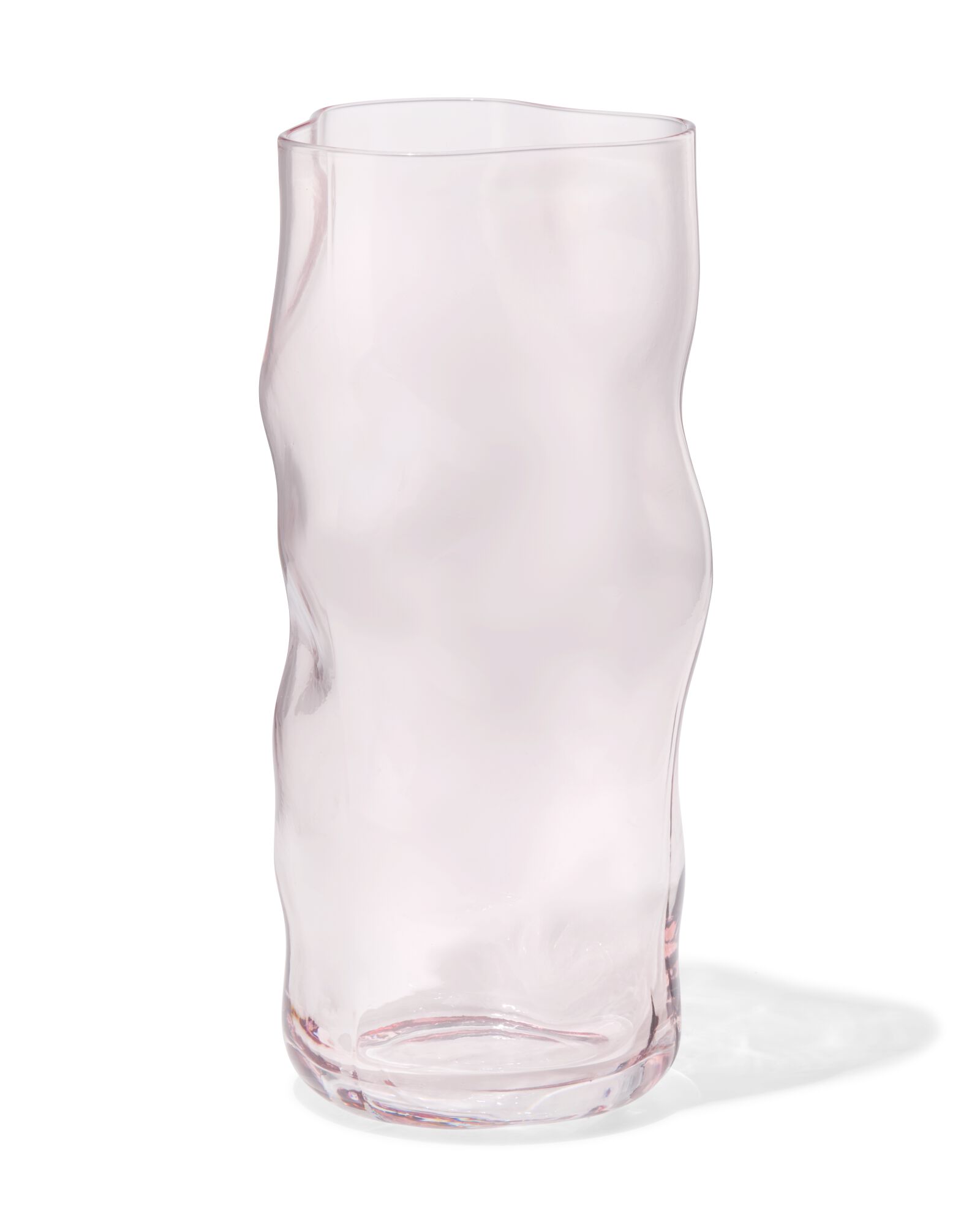 vaas ⌀10x26cm glas organisch roze - 13326022 - HEMA