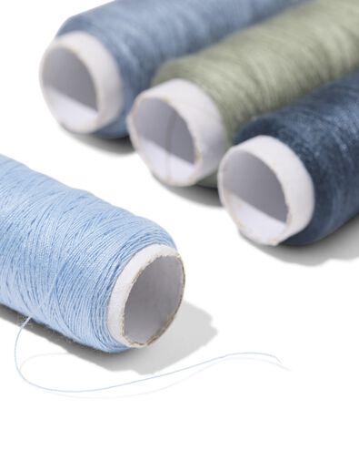 lot de fils &agrave; coudre 100m jean - 4 pi&egrave;ces - 1400282 - HEMA