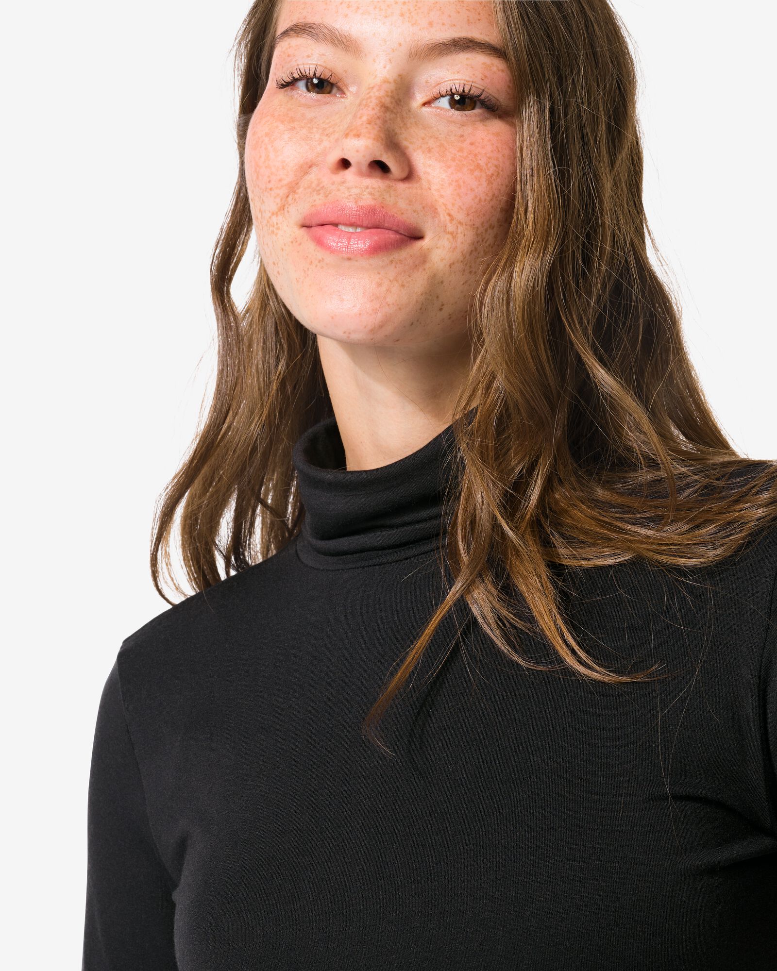 dames themo t-shirt col zwart XL - 36364184 - HEMA