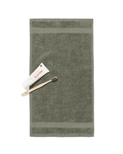 petite serviette 30 x 55 qualité supérieure - gris-vert armée vert petite serviette - 5200701 - HEMA