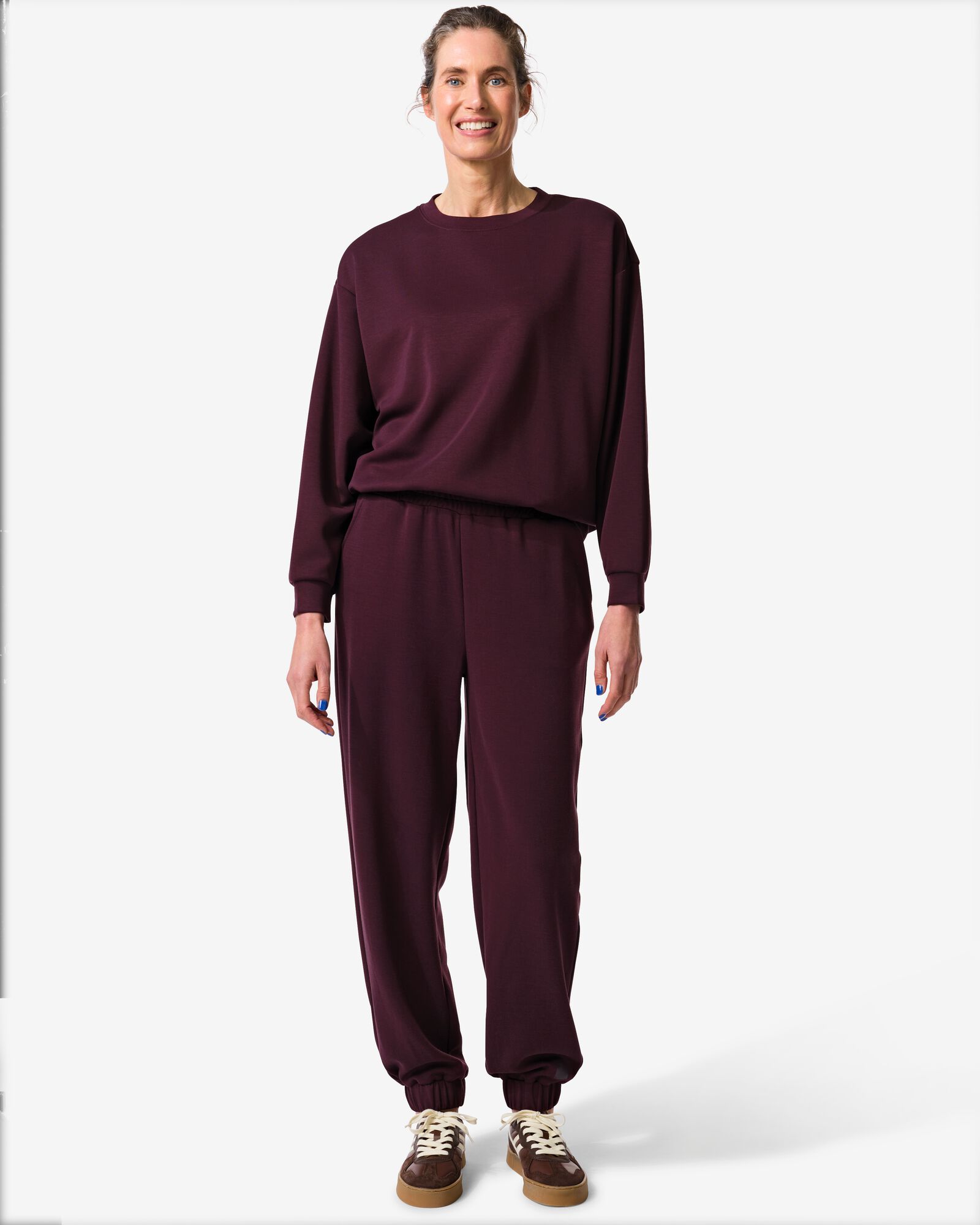 Damen-Jogginghose, Loose Fit bordeauxrot bordeauxrot - 36000452BURGUNDYRED - HEMA