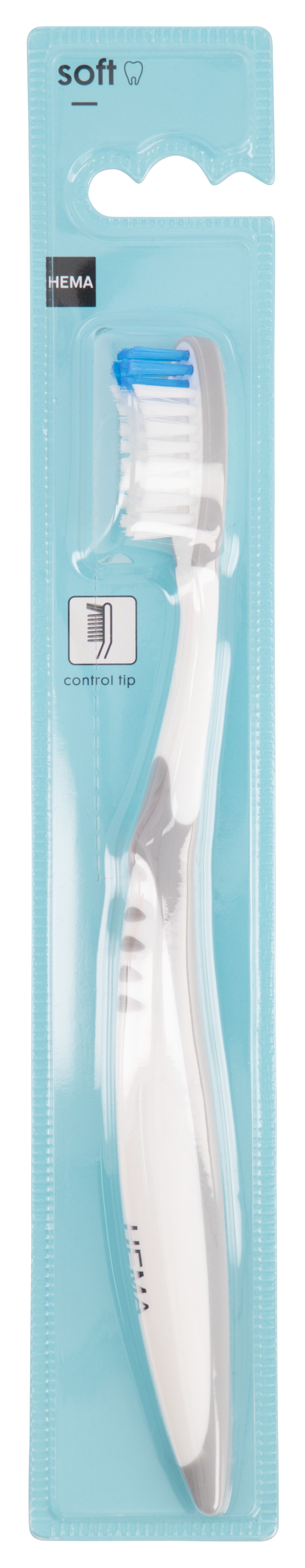 brosse &agrave; dents avec pointe de contr&ocirc;le - soft - 11141031 - HEMA