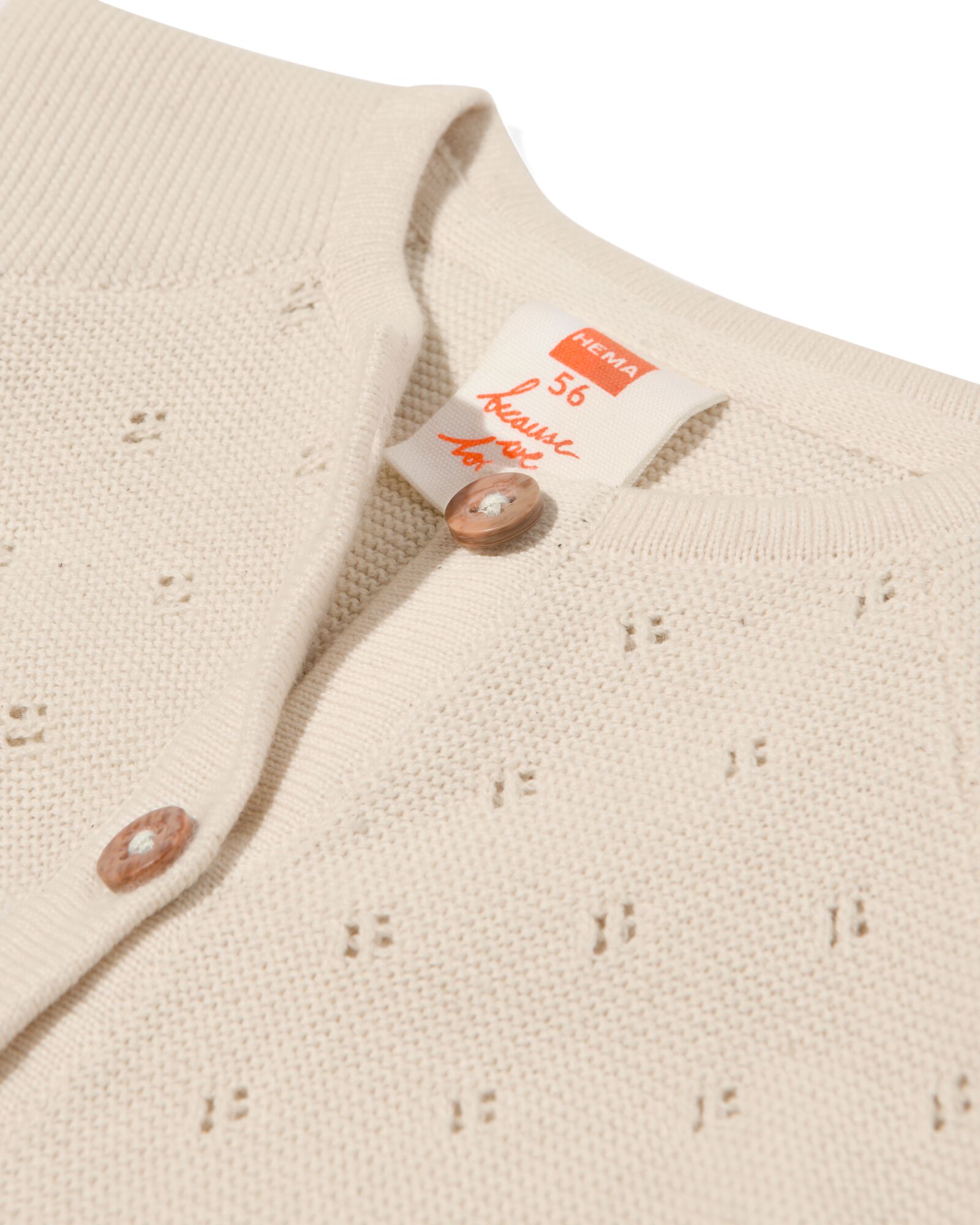 newborn jumpsuit ajour ecru ecru - 1000032582 - HEMA