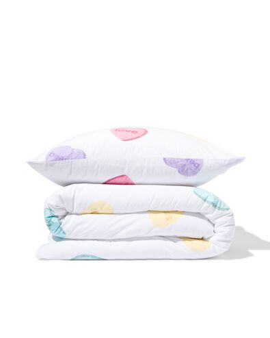 housse de couette enfant 140x200 coton doux petits c&oelig;urs - 5730211 - HEMA