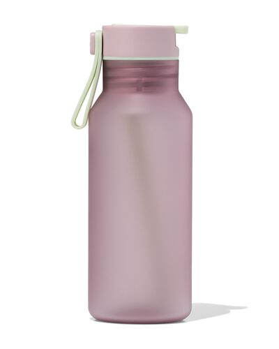 Wasserflasche mit Trinkhalm, 430 ml, rosa - 80650231 - HEMA