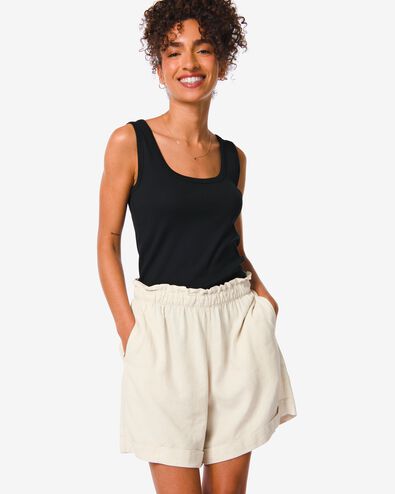 Damen-Shorts Raiza, mit Leinen beige XL - 36236734 - HEMA