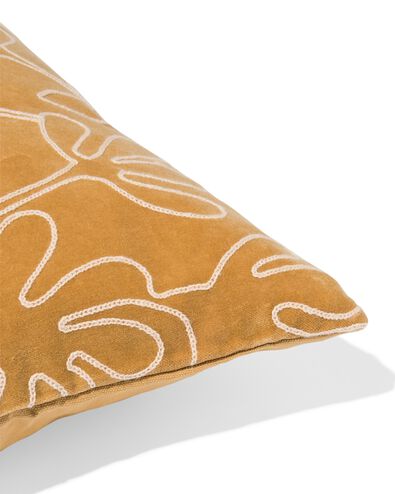 housse de coussin 50x50cm velours fleur beige - 7325168 - HEMA
