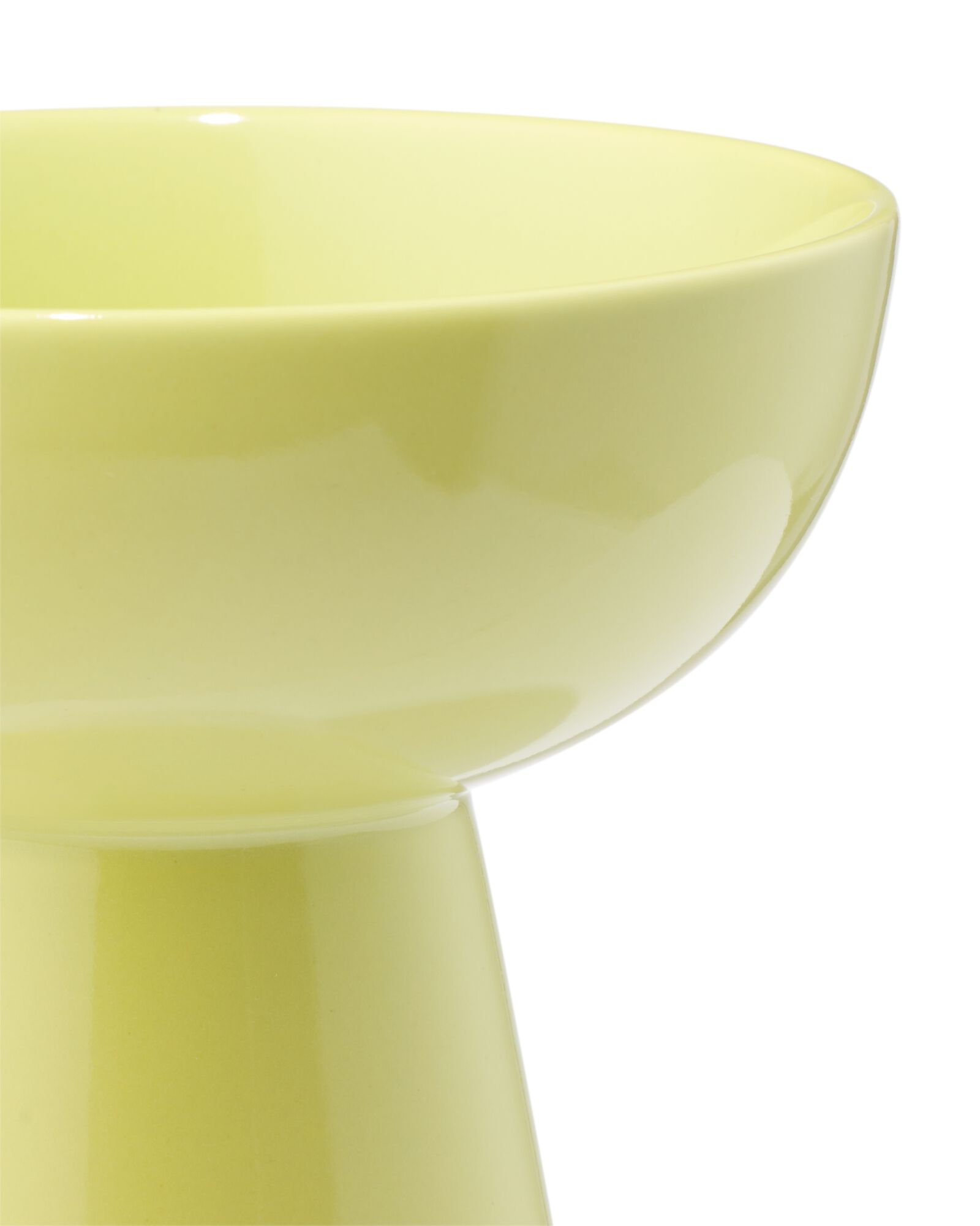 bol sur pied &Oslash;11x12cm service &agrave; combiner new bone blanc avec vert clair - 9650109 - HEMA