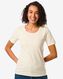 Damen-T-Shirt, Rundhalsausschnitt, Kurzarm eierschalenfarben M - 36350792 - HEMA
