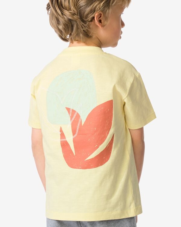 t-shirt enfant feuilles jaune p&acirc;le jaune p&acirc;le - 30719317LIGHTYELLOW - HEMA