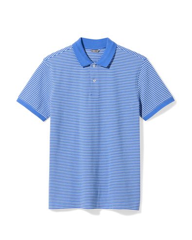 Herren-Poloshirt Denton gestreift knallblau - 2140460BRIGHTBLUE - HEMA