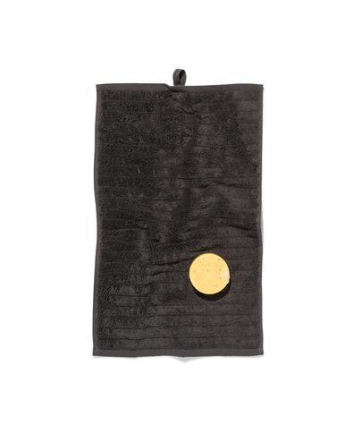 petite serviette 30x55 qualité épaisse tissu relief gris foncé gris foncé petite serviette - 5200189 - HEMA