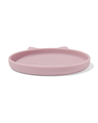kinderbord ⌀16cm siliconen monster roze - 80650219 - HEMA