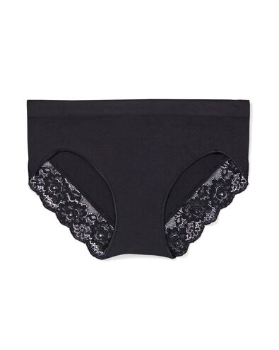 culotte hipster femme sans coutures microfibre avec dentelle noir noir - 19620986BLACK - HEMA
