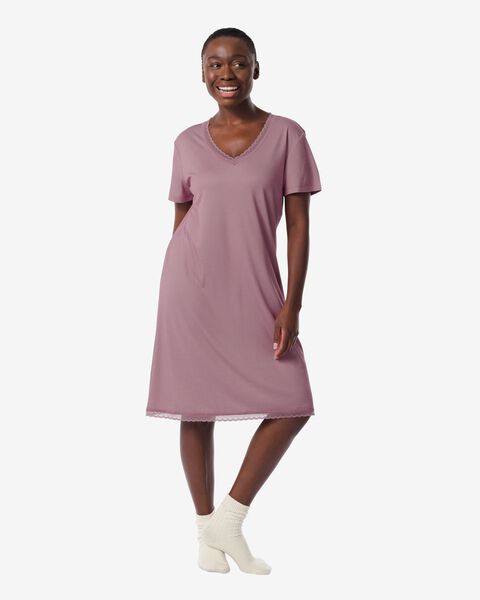 Damen-Nachthemd, mit Viskose mauve S - 23400240 - HEMA