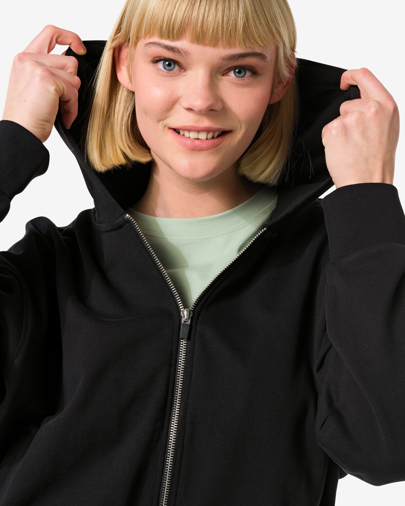 Damen-Loungejacke schwarz - 36090290BLACK - HEMA