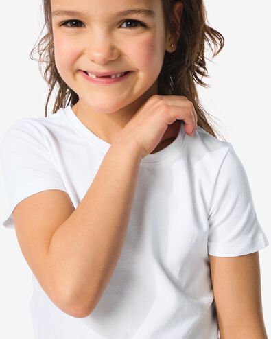 2 t-shirts enfant coton biologique blanc 146/152 - 30835765 - HEMA