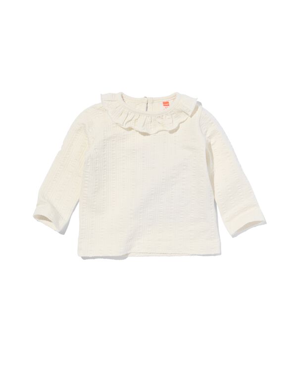 t-shirt bébé avec col blanc cassé blanc cassé - 33038250OFFWHITE - HEMA