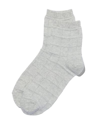 chaussettes femme 3/4 avec coton gris chiné 35/38 - 4220261 - HEMA