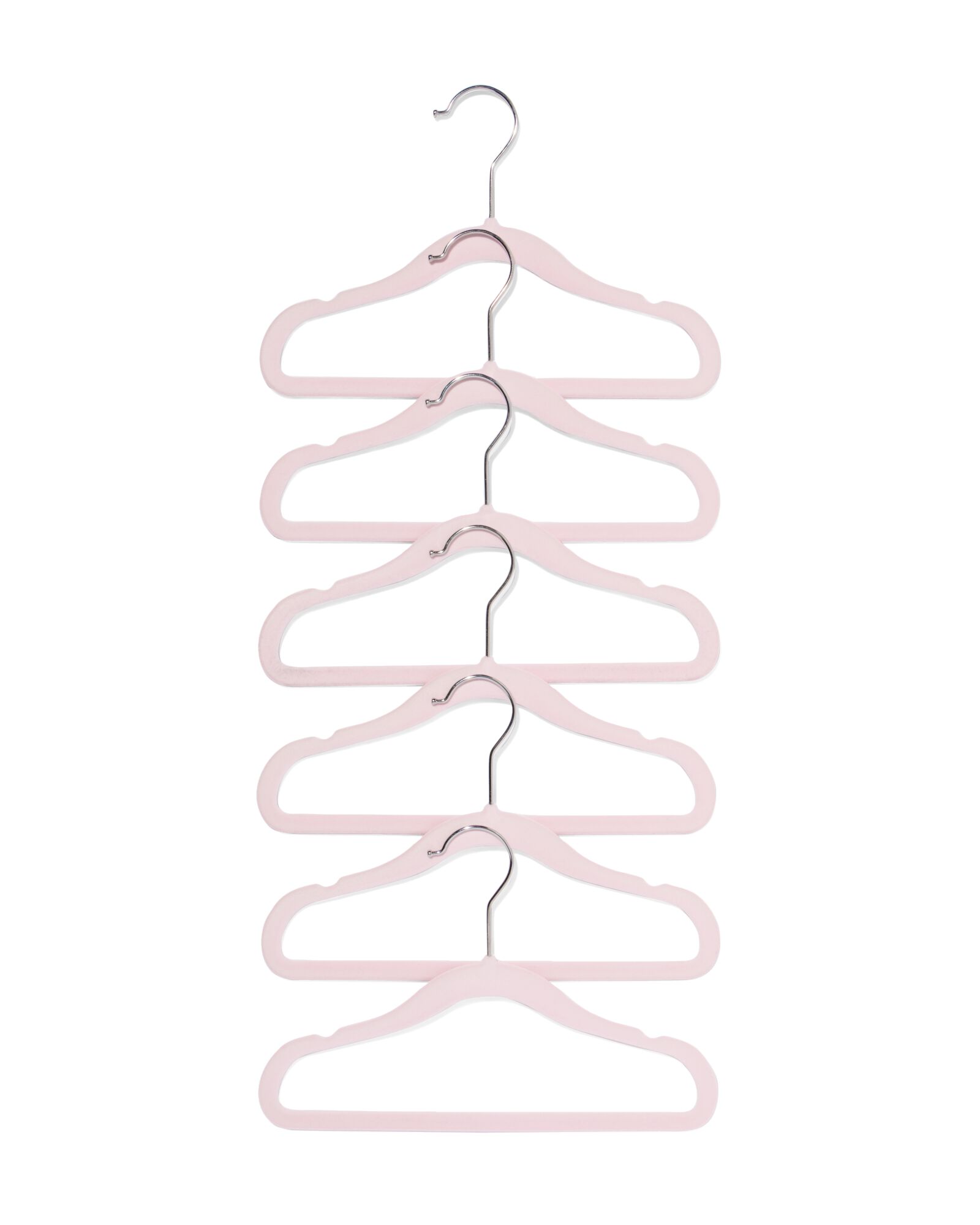 6 petits cintres en velours rose - 39800015 - HEMA