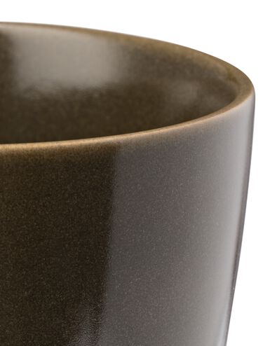 koffiemok 185ml PUUR reactief glazuur donkerbruin - 80660325 - HEMA