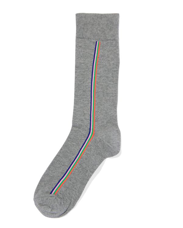chaussettes homme avec coton rayure latérale gris chiné gris chiné - 4152690GREYMELANGE - HEMA